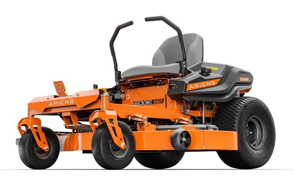 Orange Ariens zero-turn lawn mower on a white background