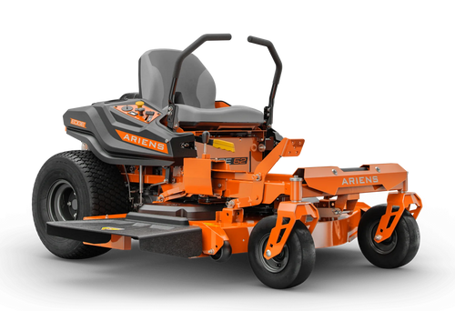 Orange Ariens zero-turn lawn mower on a white background