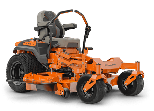 Orange Ariens zero-turn lawn mower on a transparent background