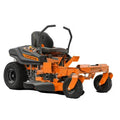 Orange and black Ariens zero-turn lawn mower on a white background