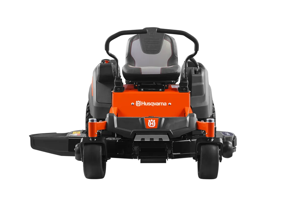 Husqvarna riding lawn mower on a white background